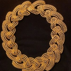 Necklace-Gold Collar - Braided-Impressive